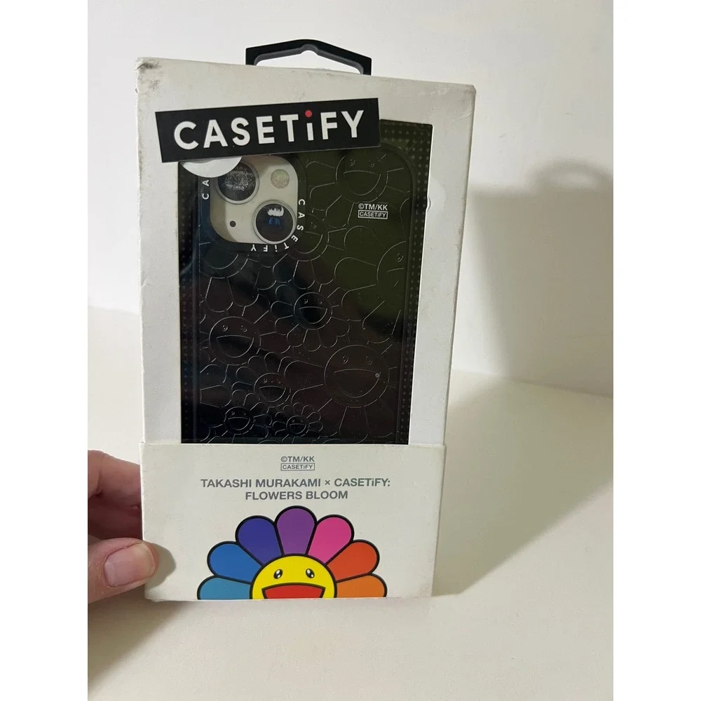Casetify x Takashi Murakami Flowers Bloom Iphone Case Black Smile Rainbow NIP